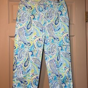 Jaclyn Smith Colorful Paisley Print Capri Pants, Size‎ 8